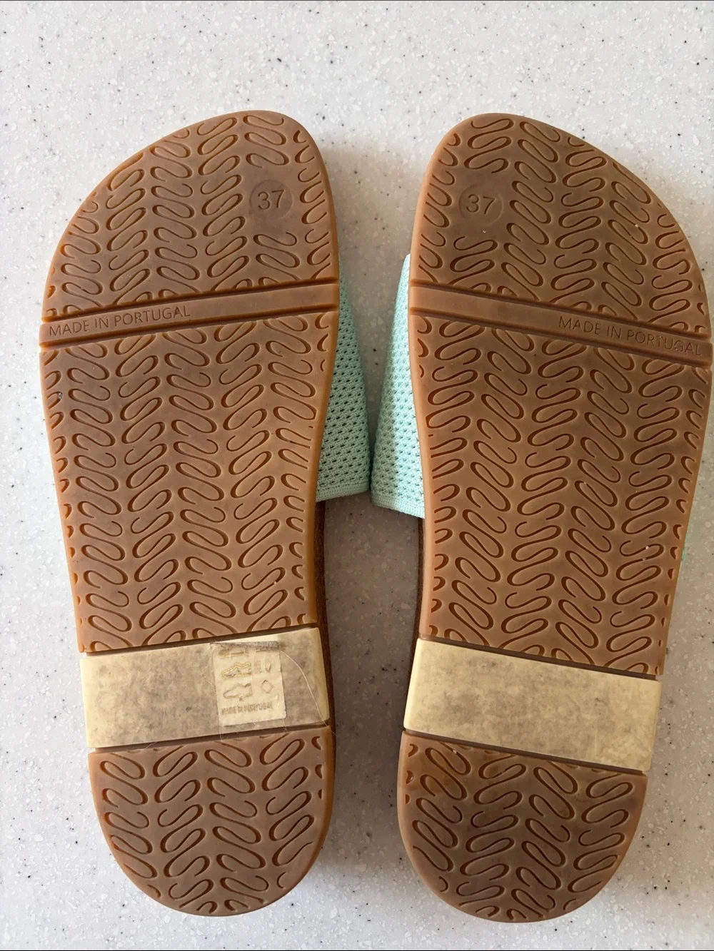 Garage Mint-Blue Textured Slide Sandals
